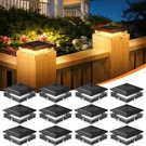 12 4X4 Solar Post Cap Lights Outdoor, Fence Pack, Black. Fixed Price $101.99.
