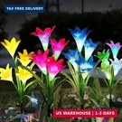 Echosari 4 Pack Color Changing Solar Lights Outdoor Waterproof, Lily Flowe. Fixed Price $54.36.
