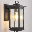 Smeike Exterior Light Fixture - Large Wall With Flemish Glass, Black. Fixed Price $48.00.