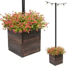 Large Decorative Wooden Planter W/ Universal Pole Support For String Light Po.... Fixed Price $97.95.