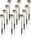 Gigalumi Solar Lights Outdoor Waterproof, 12 Pack, Stainless Steel Led Gar. Fixed Price $26.01.