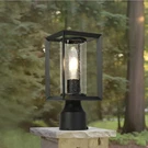 11 Post Lightoutdoor Fixture 1-LIGHT Lamp Lantern, Black Finish, Seeded. Fixed Price $44.99.