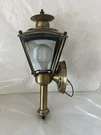 Vintage Brass And Glass Outdoor Wall Sconce Lantern With Clear Panels. Fixed Price $70.00.