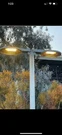 Lot Of 10FT Louis Poulsen Outside Dual 80W Led Pole Lights 3000K 120-277V. Fixed Price $2000.00.