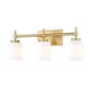 Z-lite Cadoc 23.5 In. 3-LIGHT Modern Gold Vanity-light W/gloss Opal Glass Shade. Fixed Price $41.99.