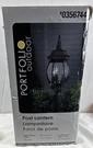 Portfolio Outdoor Post Lantern Matte Black Finish Clear Glass 0356744. Fixed Price $45.00.