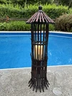 Bamboo Tiki Hut Lantern For Candle Rattan Indoor Covered Outdoor Home Decor Tall. Fixed Price $34.26.