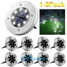 1 8PACK Solar In-ground Lights Outdoor Buried Lamps Disk Led Lawn Pathway Garden. Fixed Price $43.99.