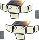6000LM Waterproof Solar Flood Lights With Heads And Motion Sensors, 2 Pack. Fixed Price $84.99.