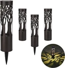 4PACK Solar Pathway Lights - Warm Yellow Outdoor Garden Decor, Metal. Fixed Price $109.99.