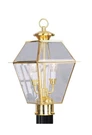 Livex Lighting 2284-02 Outdoor Post With Clear Beveled Glass Shades, Polished.... Fixed Price $234.46.