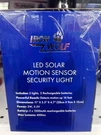 Iron Wolf Led Solar Motion Sensor Flood Light, Lights, 400LM, 3W, Blue. Fixed Price $25.99.