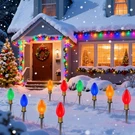 2 Pack C9 Christmas Pathway Stake Lights, 14FT Total Outdoor Decora.... Fixed Price $41.87.