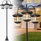76" Classic Black Solar Lamp Post Lights 3-HEAD Waterproof Outdoor Street. Fixed Price $99.50.