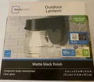 New Mainstays Outdoor Lantern Black Finish Led Bulb Included 60W. Fixed Price $20.24.