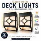 Harbor Breeze Black Solar Deck Lights Modern Glow 8 Color Modes 2-PACK Led. Fixed Price $19.97.
