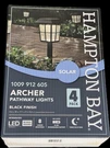 Hampton Bay Archer Black Led Solar Path Lights 4-PACK Weather Resistant Garden. Fixed Price $17.50.