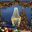 Huyieno Solar Hanging Crystal Chandelier Outdoor Garden Decorative Lights-fgqa. Fixed Price $35.18.