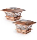 Plow & Hearth 56487CO Classic Mission Style Solar Light Post Caps, Set Of 2. Fixed Price $29.95.