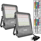 2-PACK Led Flood Light Rgbw Outdoor 80W (800W) 8800LM For Party Landscape Remote. Fixed Price $42.38.