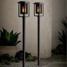 Hampton Bay Solar Powered Integrated Led Flicker Flame Torch - 2 Pack. Fixed Price $49.97.