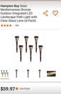 Hampton Bay Solar Mediterranean Bronze Outdoor Integrated Led Landscape Path.... Fixed Price $45.00.