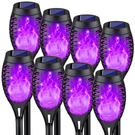 8-PACK Solar Purple Flame Torch Lights Outdoor Halloween Yard Decor Waterproof. Fixed Price $63.98.