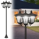 72" Outdoor Solar Light Post, All-weather, Triple Head Lamp, Driveway, Black. Fixed Price $84.99.