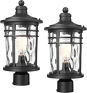 2 Pack 17" Aluminum Outdoor Post Lights With Ripple Glass For Yard & Garden. Fixed Price $254.99.