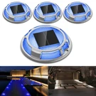 Solar Driveway Lights Dock Waterproof 4 Pack, Blue & Cool White. Fixed Price $63.56.