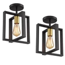 Ihengyanlt 2 Pack Semi Flush Mount Ceiling Light,black Metal Frame. Fixed Price $66.57.