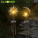 Solar Led Light Lamp Moon Wind Chimes Outdoor Home Crackle Glass Ball. Fixed Price $16.99.