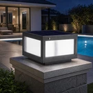 12'' Modern Solar Lamp Post Led Pillar Light Outdoor Square Dusk Dawn Black. Fixed Price $158.99.