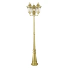 Livex Oxford Lt Outdoor 3-HEAD Post , Gold/hand Blown Clear Water 7866-33. Fixed Price $899.96.