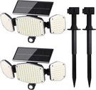 Solar Motion Sensor Outdoor Lights With Stakes 208 Led Super Bright IP65 Waterpr. Fixed Price $53.67.