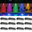 12 Pack Led Solar Fence Light Outdoor Rgb Garden Wall Deck Stair Step Lamps. Fixed Price $31.99.