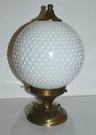 Antique Brass White Milk Glass Light Fixture Thomas Industries 13.5" Complete. Fixed Price $275.00.