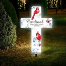 Cardinal Grave Solar Cross Lights Outdoor Memorial Garden Stake .... Fixed Price $35.11.