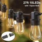 27FT S14 Led Outdoor String Lights Connectable Hanging Garden Patio IP65. Fixed Price $18.99.