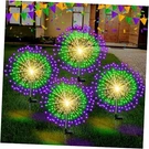 4 Pack Solar Firework Lights Decorations Garden Pathway Green, Yellow, Purple. Fixed Price $41.52.