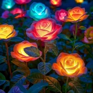 Solar Garden Lights - 4 Pack Color Changing Rose Flower For Outdoors. Fixed Price $42.99.