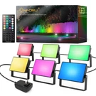 Onforu Rgbw Flood Lights Outdoor Remote, Color Changing Led Landscape, 6-PACK. Fixed Price $140.21.