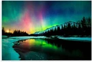 Northern Lights Aurora Borealis Poster Mountain Landscape Wall Art Decor. Fixed Price $34.99.
