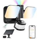 Orein Wired And Solar Hybrid Led Smart Motion Sensor Light 2 Heads, Black. Fixed Price $70.88.