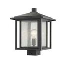 Z-lite Aspen 1-LIGHT 15" Black Aluminum Outdoor Post Light, Weather Resistant. Fixed Price $149.95.