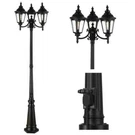 Jazava 3-LIGHT Black Dusk To Dawn Outdoor Post Set, Weather Resistant. Fixed Price $199.95.