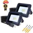 Miwat 20W 2PACK Led Flood Light, White Work With Plug, Black. Fixed Price $41.99.