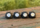 Parts Only - Set Of 4 Led Solar Pathway Lights Shaped Like Granite Rocks. Fixed Price $15.00.