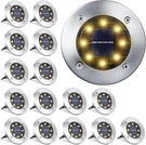 Solar Ground Outdoor, 16 Pack 8 Led Disk Lights Waterproof. Fixed Price $76.25.