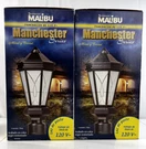 Set Of 2 Malibu Manchester Series Post Top Light HV401PL Metal & Glass Black New. Fixed Price $79.99.